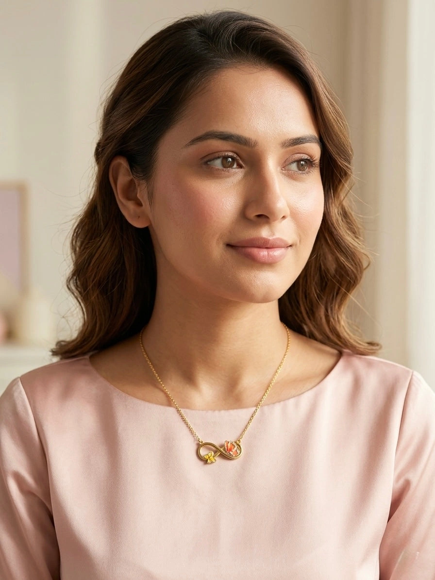 Infinity Butterfly Gold Pendant Necklace – Fashion Jewellery for Women