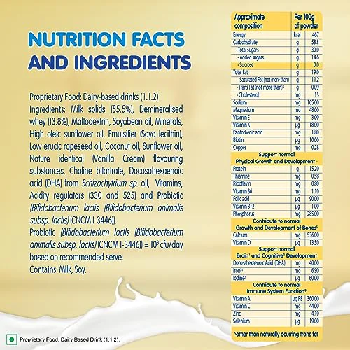 Nangrow Nutritious Milk Drink Powder For Growing Children Toddler Aged 2-6 Years | Contains DHA | Rich In Protein & Vital Nutrients | Creamy Vanilla Flavor, 400g, BIB Pack ( Package May Vary ) - image 2