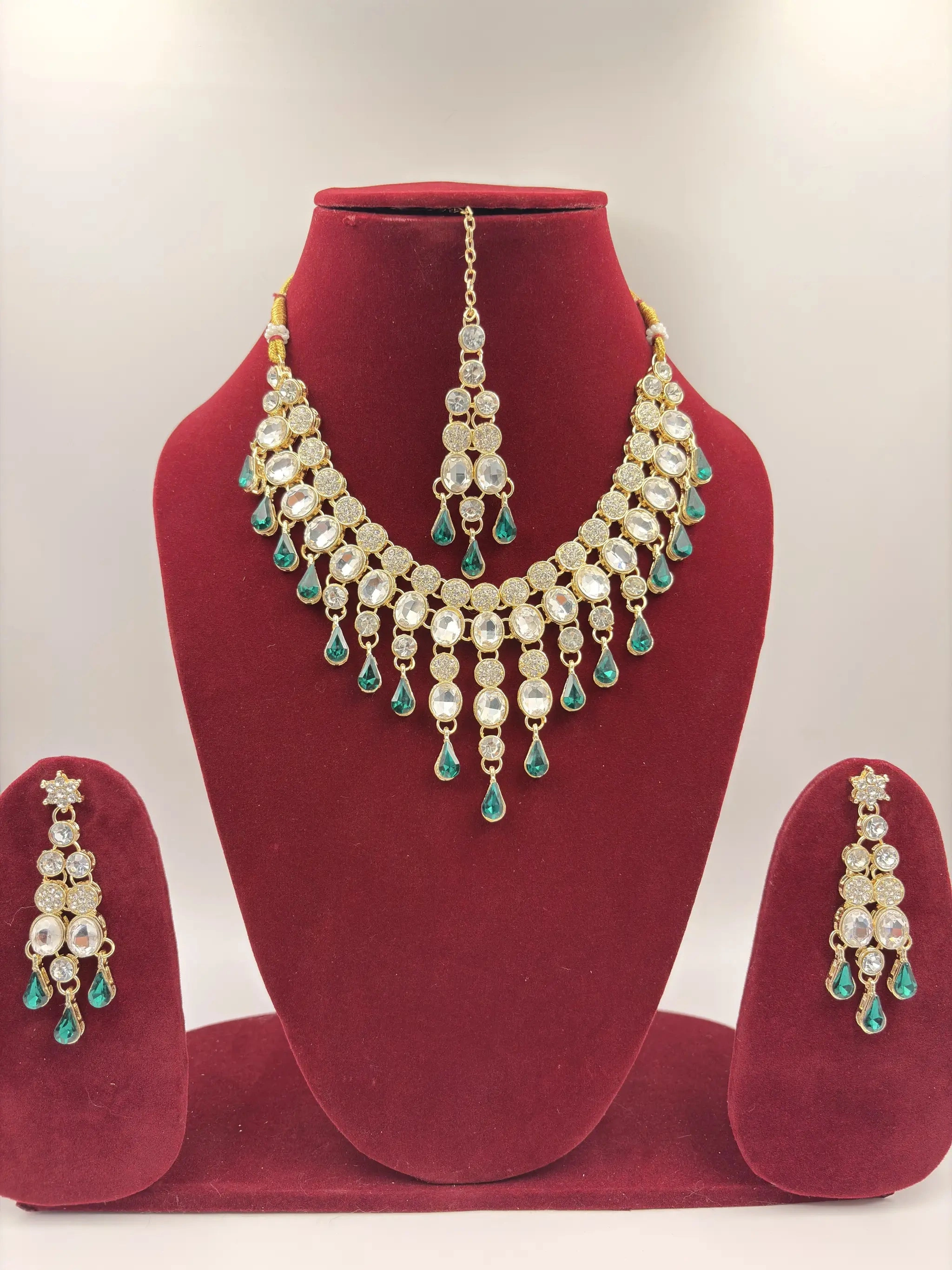 Green Drop Bridal Necklace Set Of Four – Bridal Jewellery for Women