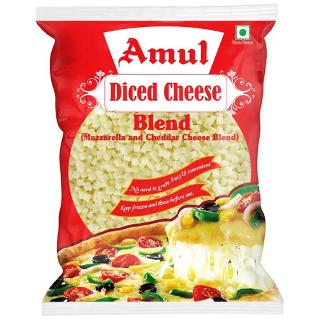 Amul Pizza Cheese Diced - Mozzarella & Cheddar Blend, 200 g Pouch - image 2