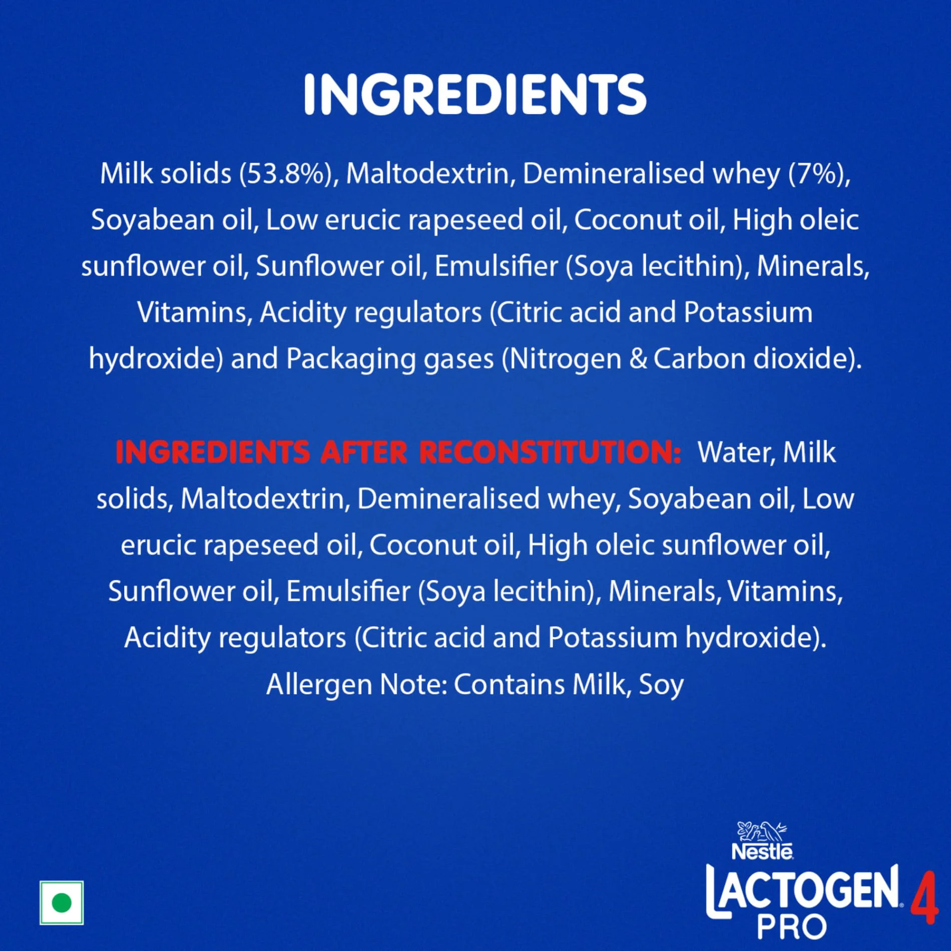 Lactogen Nestle Pro 4, Follow-Up Formula With Iron, Whey Protein And Vitamins Powder, Infant, After 18 Months Up To 24 Months, Bag-In-Box Pack, 400G - image 1