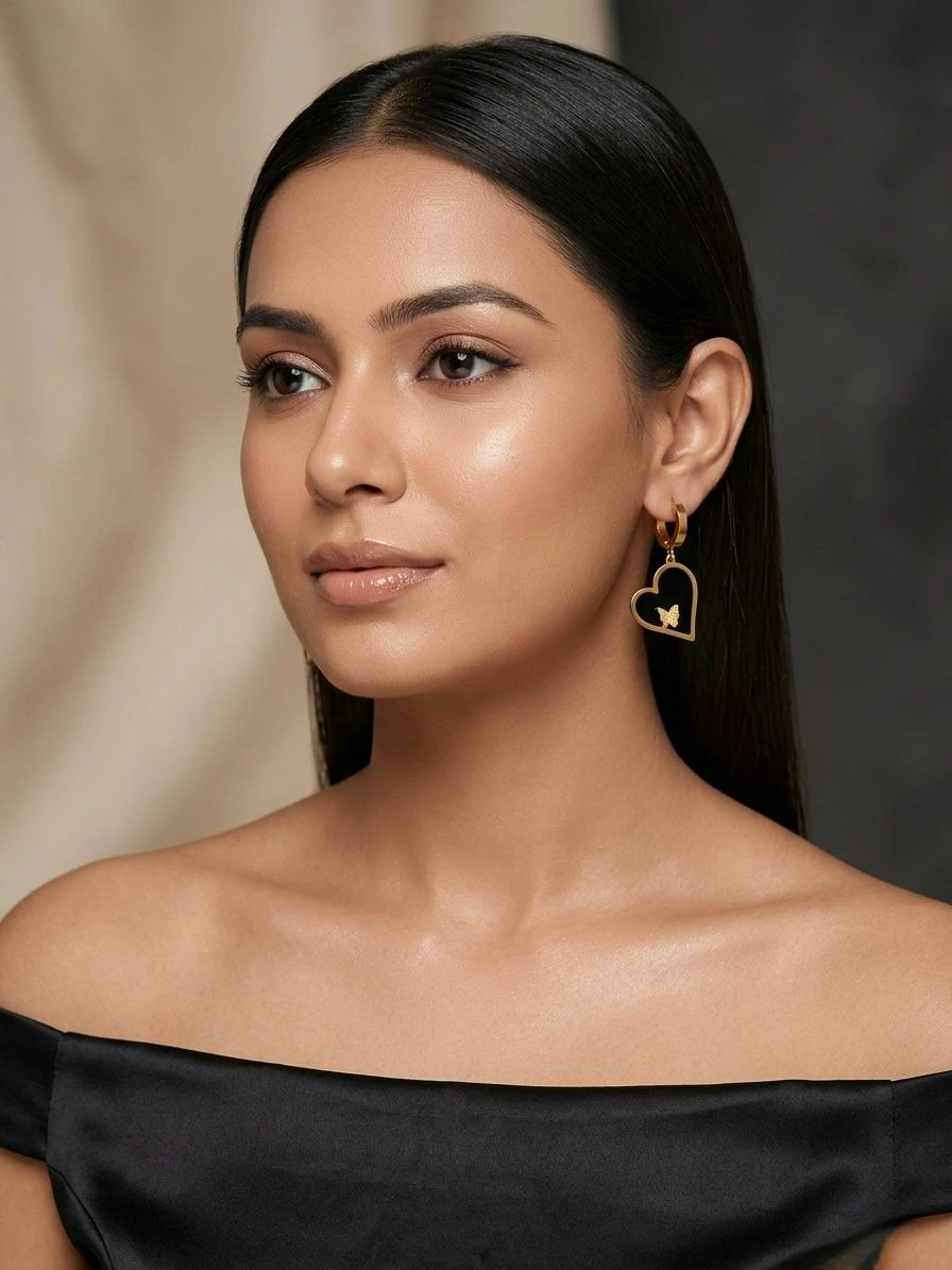 Heart Shape Drop Earrings
