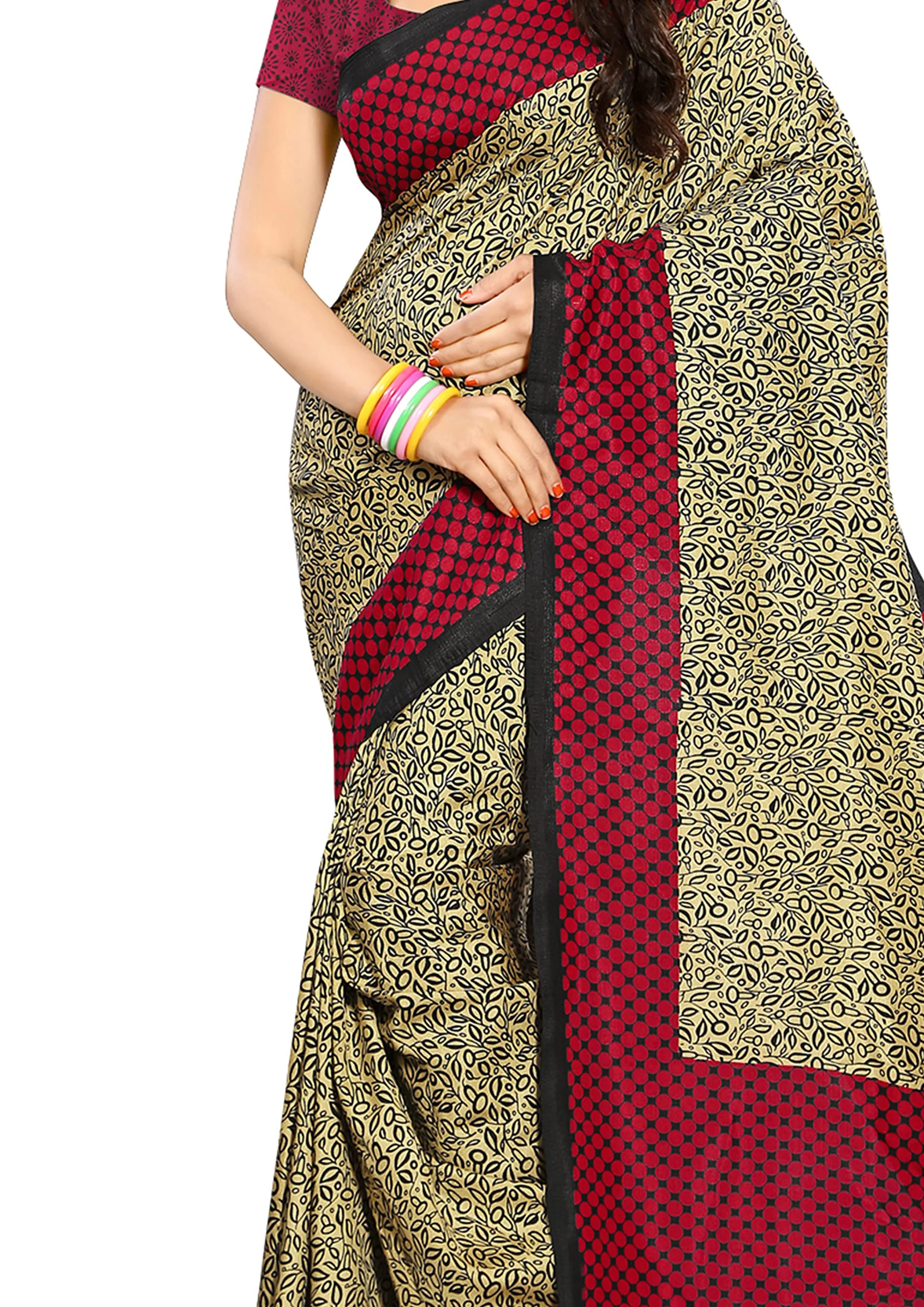 Vimla Women's Malgudi Silk Uniform Saree With Blouse Piece (2110_Multicolor_Free Size) - image 1