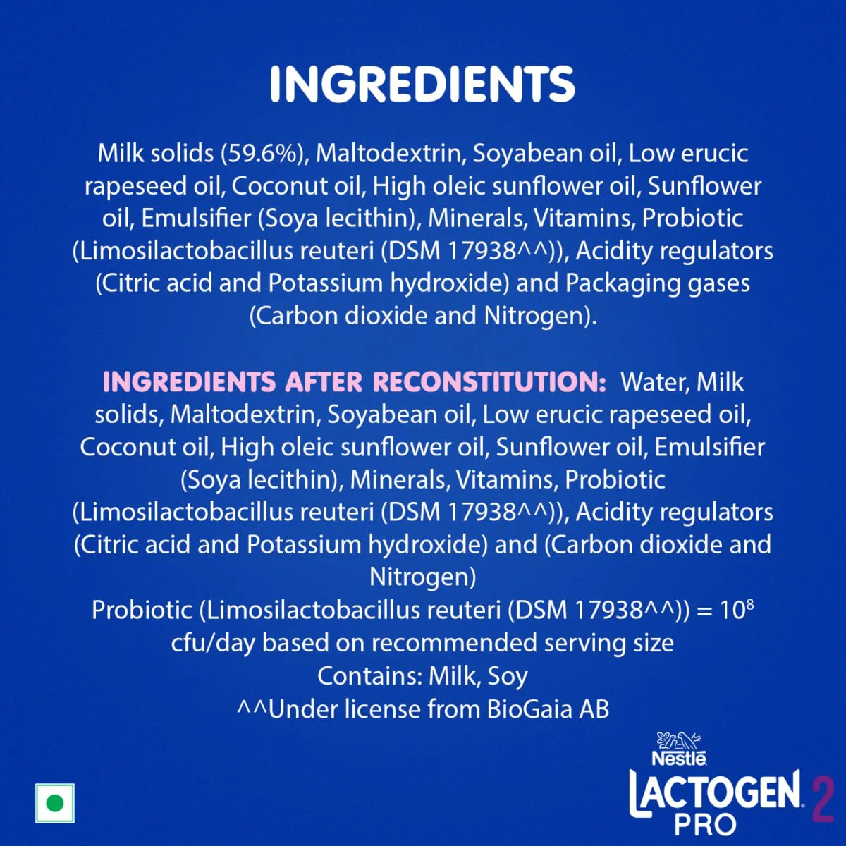 Lactogen Pro 2 Powder, Follow-Up Formula With Probiotic, Infant, After 6 Months Up To 12 Months, Bag-In-Box Pack, 400G - image 2